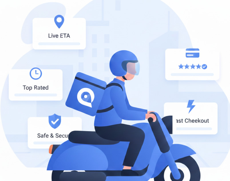 City rider navigating traffic