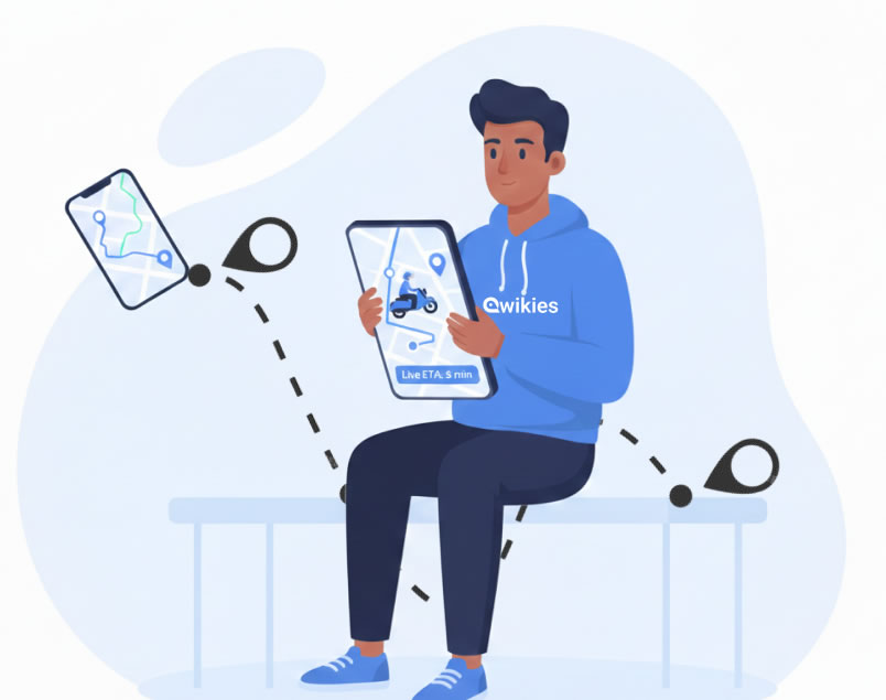 Mobile phone with map tracking